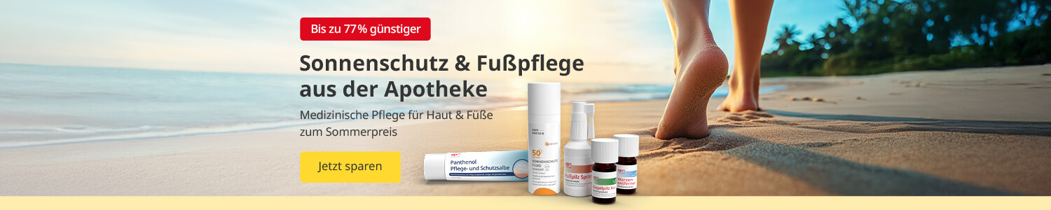 Sonnenschutz & Fußpflege aus der Apotheke zum Sommerpreis