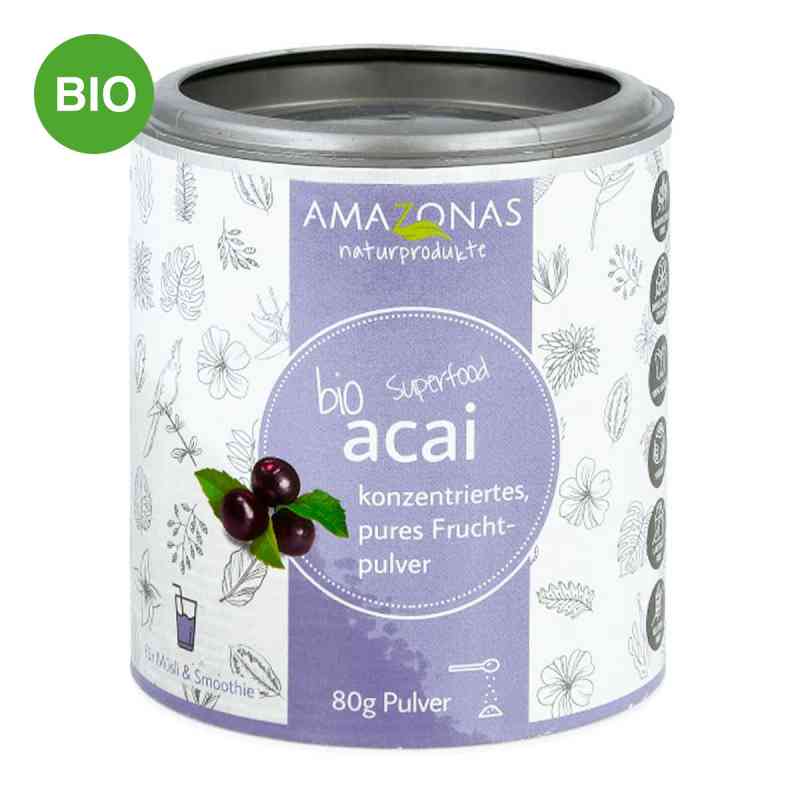 Acai 100% Bio Pulver ohne Trägerstoffe 80 g von AMAZONAS Naturprodukte Handels GmbH PZN 14004059