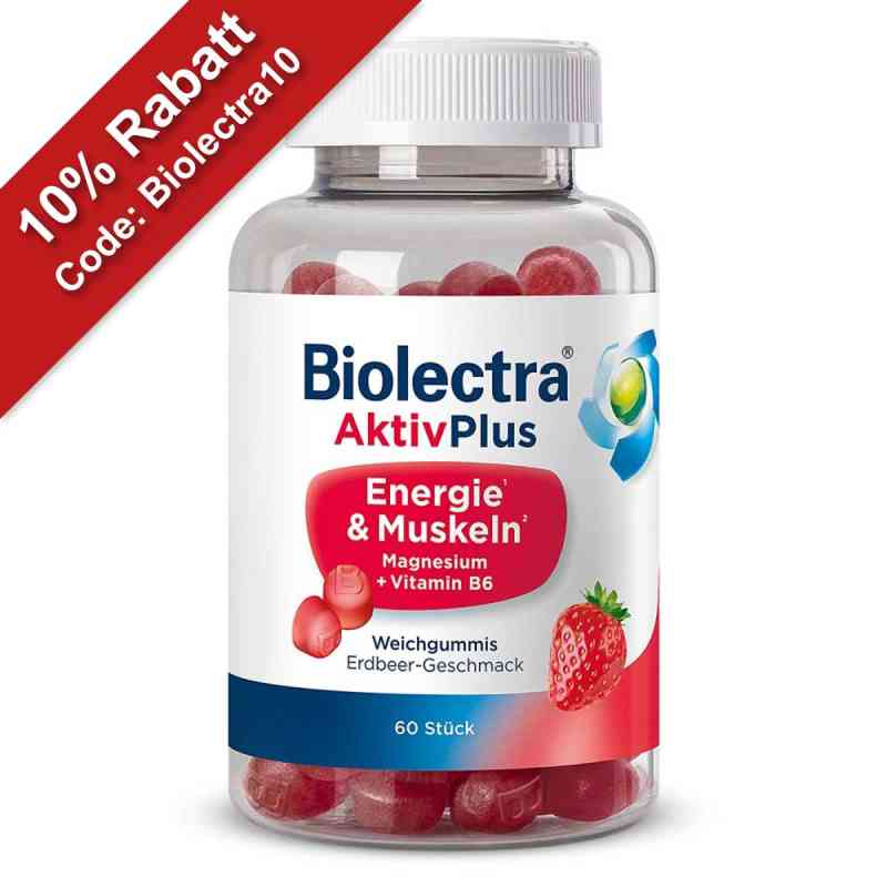 Biolectra AktivPlus Energie & Muskeln Weichgummis Erdbeere 60 stk von HERMES Arzneimittel GmbH PZN 19510643
