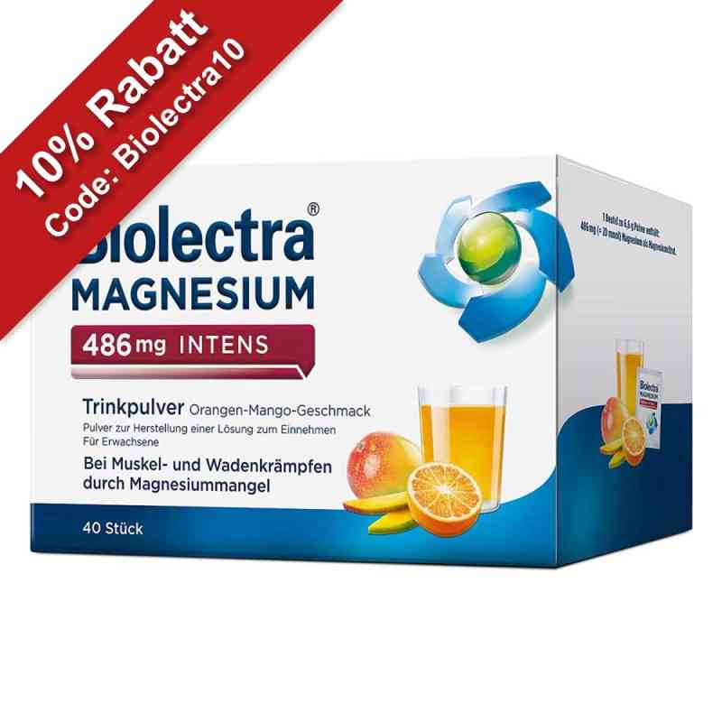 Biolectra Magnesium 486 mg Intens Trinkpulver Orange-Mango 40 stk von HERMES Arzneimittel GmbH PZN 20299998