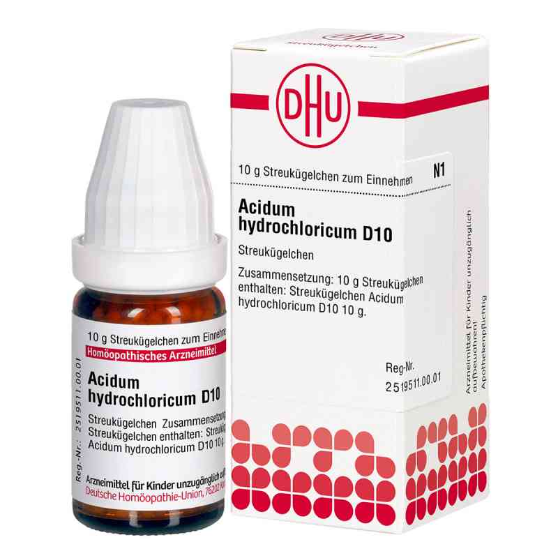 Acidum Hydrochloricum D10 Globuli 10 g von DHU-Arzneimittel GmbH & Co. KG PZN 04200693