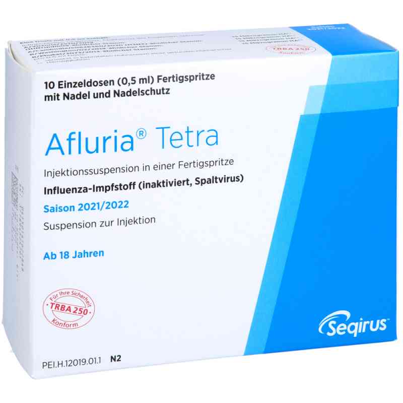 Afluria Tetra 2021/2022 iniecto -susp.f-spr.m.kan.nt 10X0.5 ml von Seqirus GmbH PZN 14162284