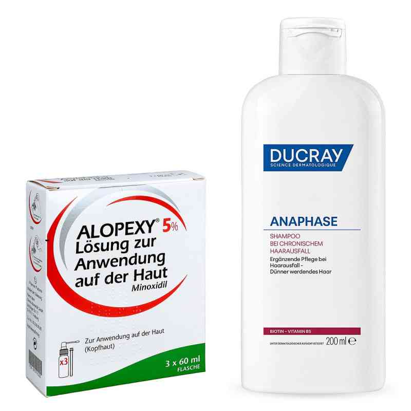 Alopexy 5% Lösung 3x60 ml + Anaphase Begleitshampoo 200ml 60+60+60+2 ml von PIERRE FABRE DERMO KOSMETIK GmbH PZN 08107424