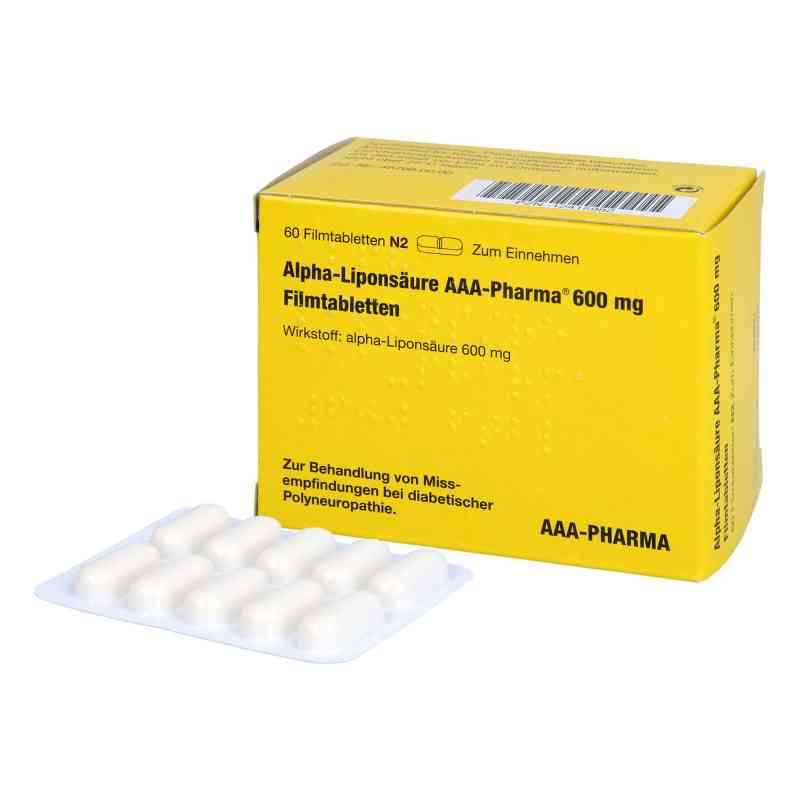 Alpha Liponsäure Aaa Pharma 600 mg Filmtabletten 60 stk von AAA - Pharma GmbH PZN 12415982