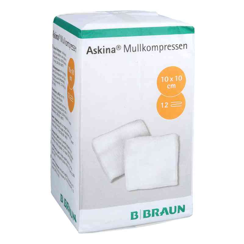 Askina Mullkompressen 10x10 cm unsteril 12fach 100 stk von ACA Müller/ADAG Pharma AG PZN 11310749
