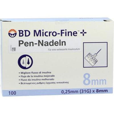 Bd Micro-fine+ 8 Nadeln 0,25x8 mm 100 stk von EMRA-MED Arzneimittel GmbH PZN 09296054