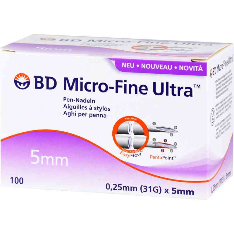 Bd Micro-fine Ultra Pen-nadeln 0,25x5 mm 100 stk von Avitamed GmbH PZN 13902141