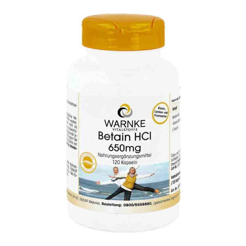 Betain Hcl 650 mg Kapseln 120 stk von Warnke Vitalstoffe GmbH PZN 12343722