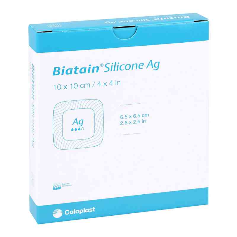 Biatain Silicone Ag Schaumverband 10x10 cm 5 stk von Coloplast GmbH PZN 03880728