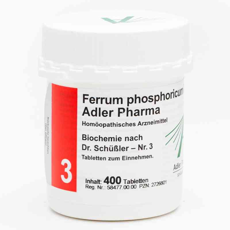 Biochemie Adler 3 Ferrum phosphoricum D12 Adl.p. Tabletten 400 stk von Adler Pharma Produktion und Vertrieb GmbH PZN 02726801