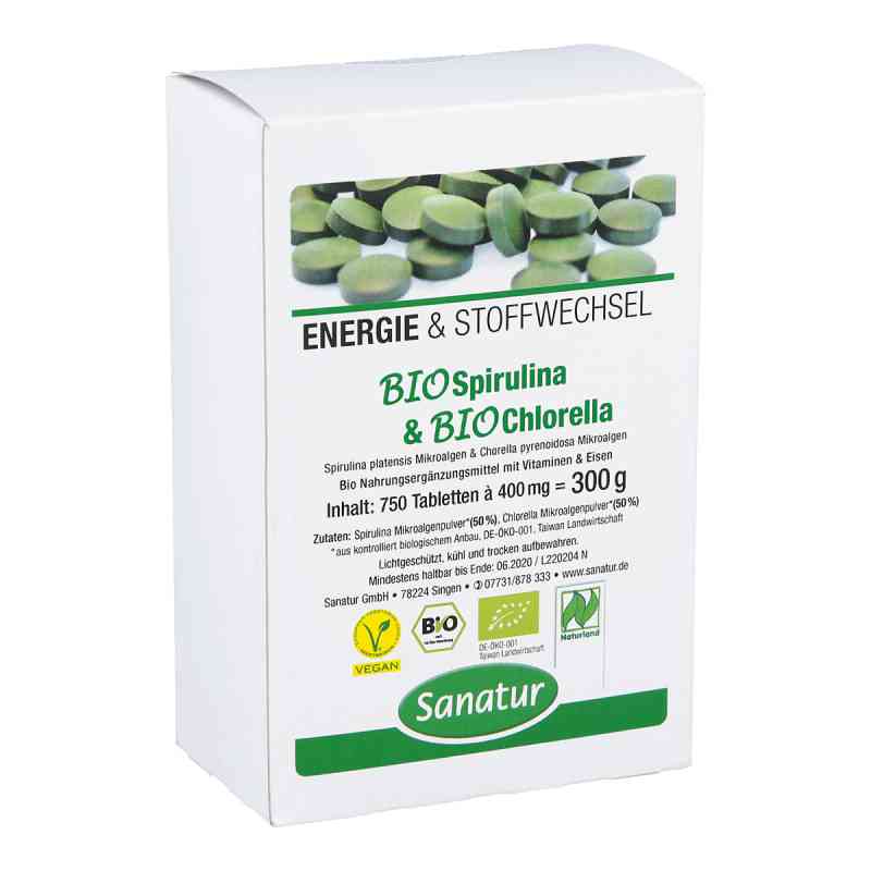 Biospirulina & Biochlorella 2 in 1 Tabletten 750 stk von SANATUR GmbH PZN 07366879