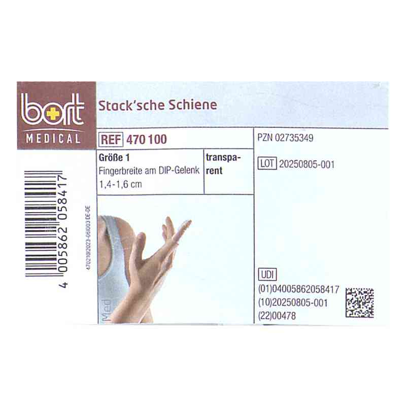 Bort Stacksche Schiene Größe 1 transparent 1 stk von Bort GmbH PZN 02735349