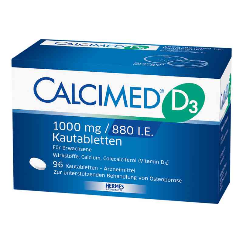 Calcimed D3 1000 mg / 880 I.E. Kautabletten 96 stk von HERMES Arzneimittel GmbH PZN 09750197