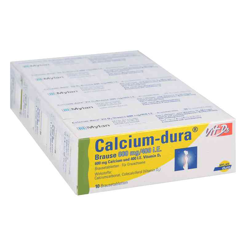 Calcium-dura Vit D3 Brause 600mg/400 internationale Einheiten 50 stk von Viatris Healthcare GmbH PZN 09911625