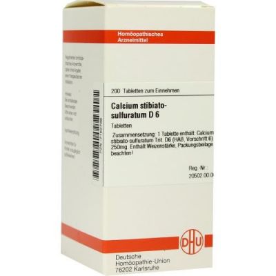 Calcium Stibiato Sulfuratum D6 Tabletten 200 stk von DHU-Arzneimittel GmbH & Co. KG PZN 07162786