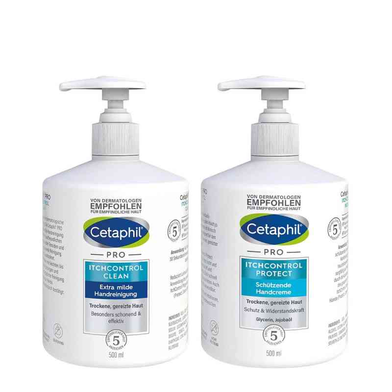 Cetaphil Pro Itchcontrol Clean Handreinigung + Protect Handcreme 2x500 ml von Galderma Laboratorium GmbH PZN 08105071