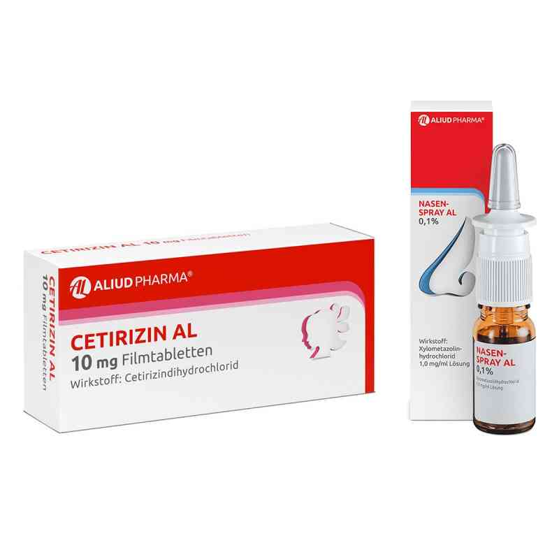 Cetirizin AL 10mg (100 stk) und Nasenspray AL 0,1% (10 ml) 1 Pck von ALIUD Pharma GmbH PZN 08103013