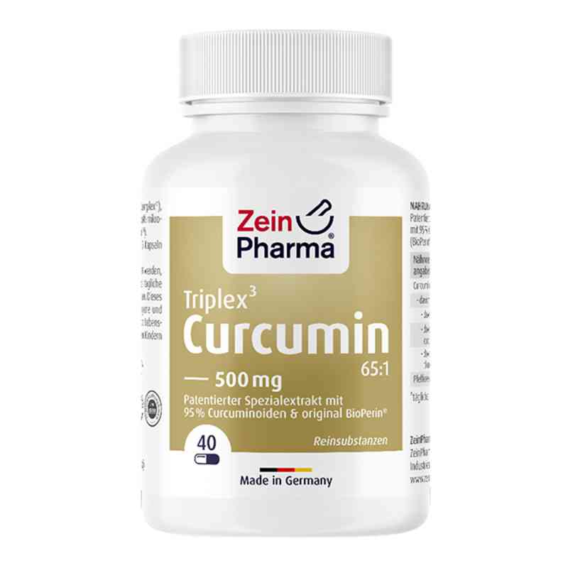 Curcumin-triplex3 500 mg/Kap.95% Curcumin+bioperin 40 stk von Zein Pharma - Germany GmbH PZN 08405162