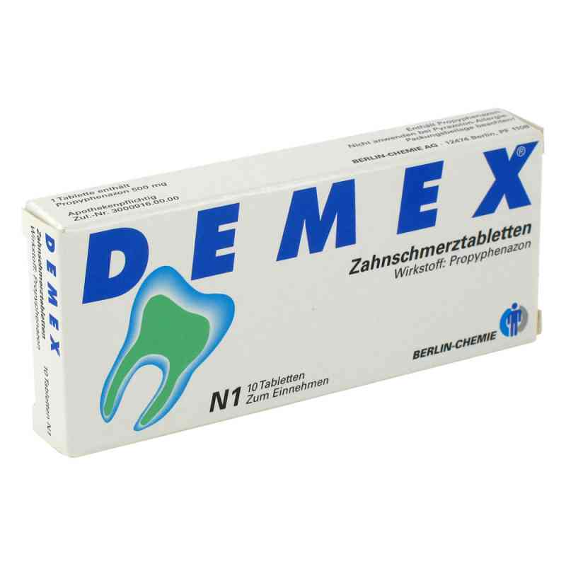 Demex Zahnschmerztabletten 10 stk von BERLIN-CHEMIE AG PZN 04346244