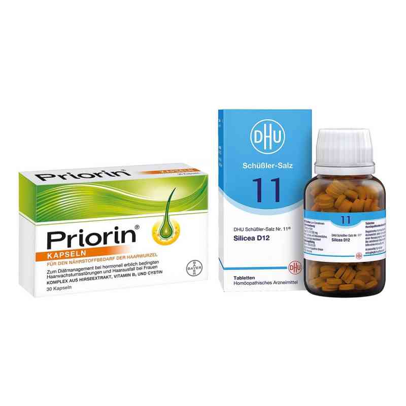DHU Schüßler-Salz Nummer 11 Silicea D12 & Priorin Kapseln 1 Set von  PZN 08105295