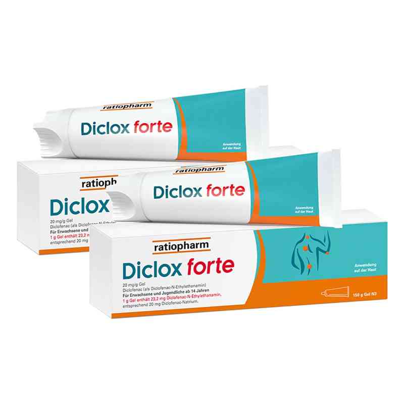 Diclox Forte Schmerzgel 20 mg/g Ratiopharm 2x150 g von ratiopharm GmbH PZN 08101822
