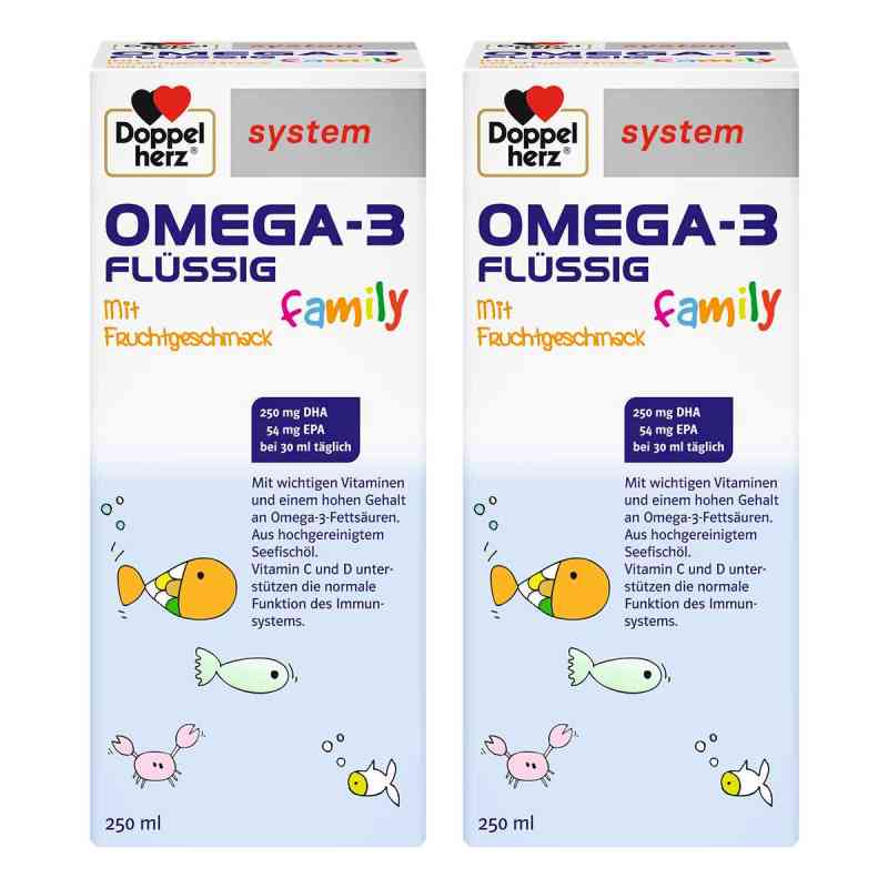 Doppelherz Omega-3 Flüssig Family System 2x250 ml von Queisser Pharma GmbH & Co. KG PZN 08104502