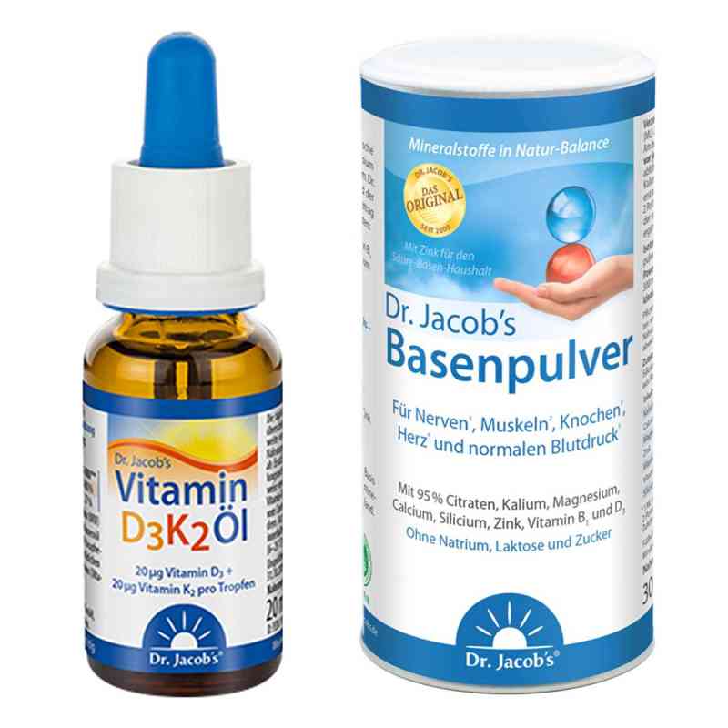 Dr. Jacob's Vitamin D3 K2 Öl + Dr. Jacob's Basenpulver Original 1 Pck von Dr. Jacob's Medical GmbH PZN 08102691