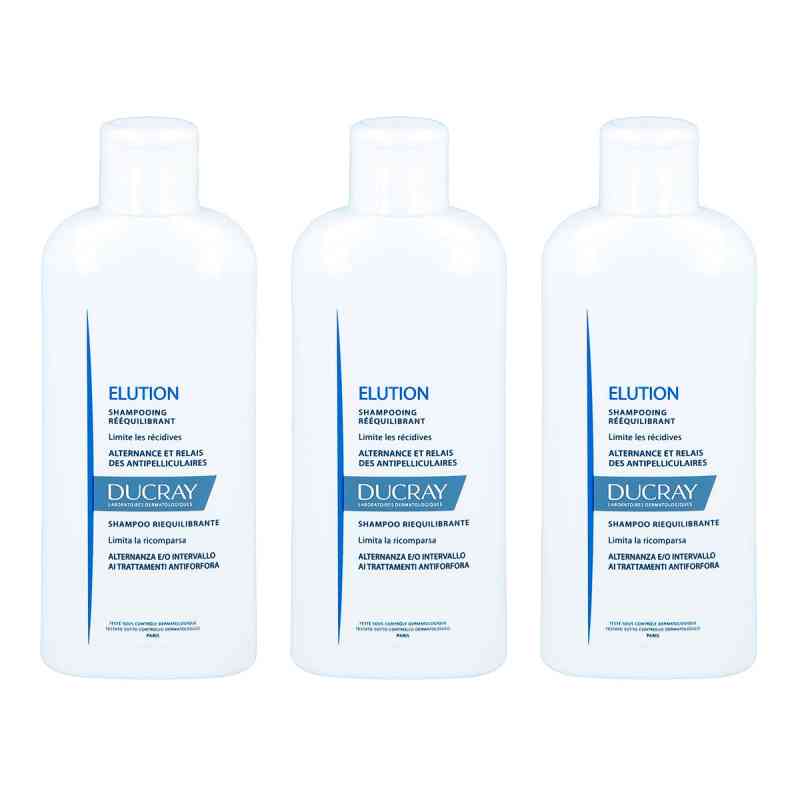Ducray Elution ausgleichendes Shampoo 3 x 200 ml von PIERRE FABRE DERMO KOSMETIK GmbH PZN 08101178