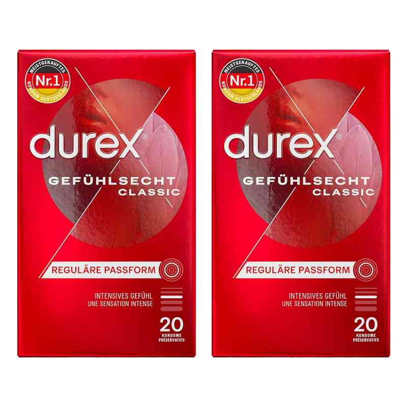 Durex Gefühlsecht classic Kondome 2 x 20 stk von Reckitt Benckiser Deutschland GmbH PZN 08101014