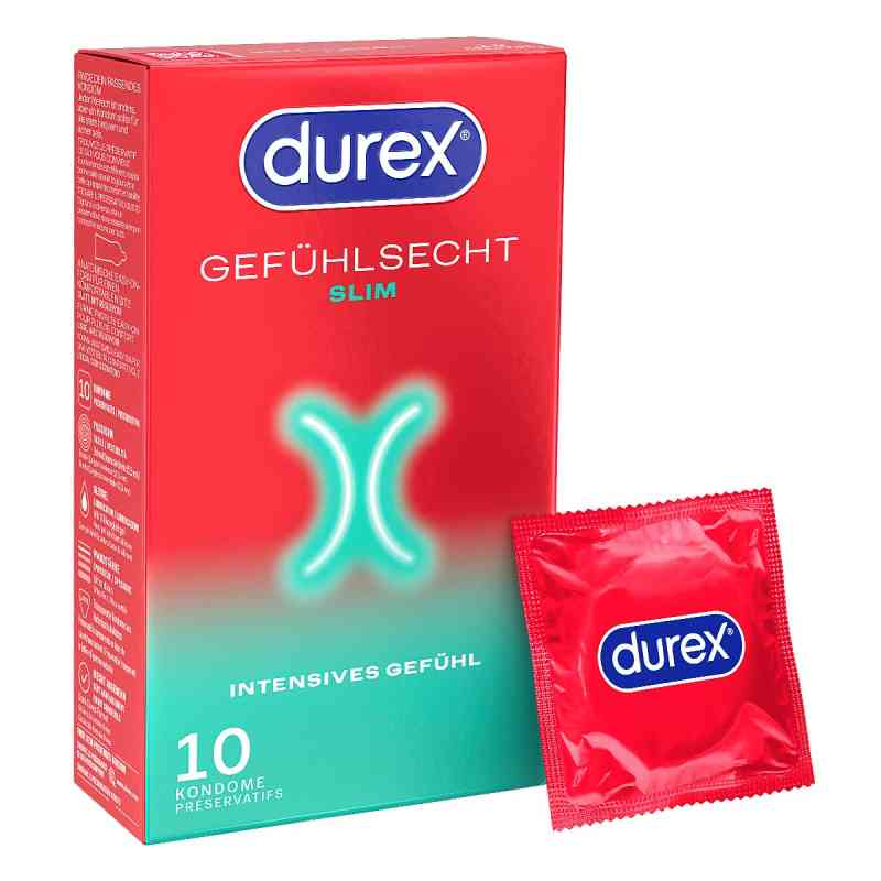 Durex Gefühlsecht Slim Kondome 10 stk von Reckitt Benckiser Deutschland GmbH PZN 19847845