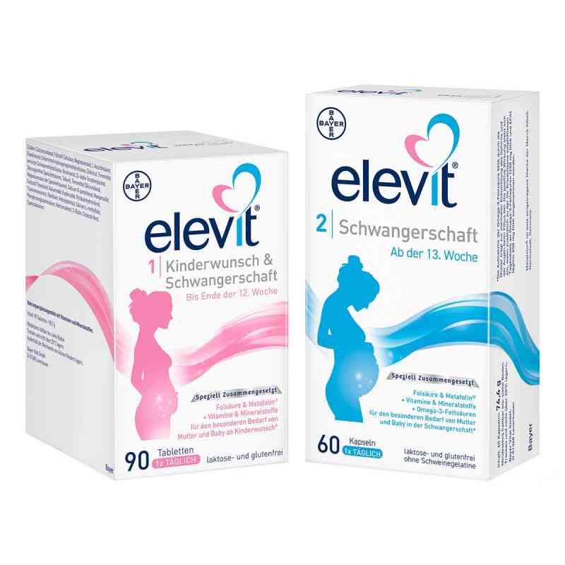 Elevit 1 und 2 Schwangerschaft-Set 1 Pck von Bayer Vital GmbH PZN 08100574