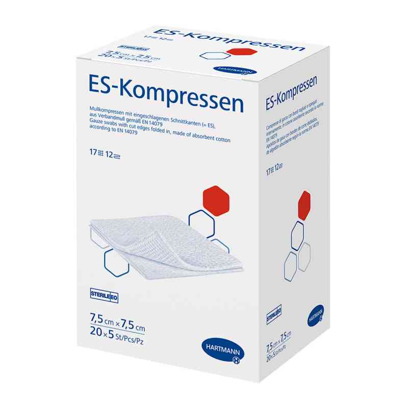 Es-kompressen steril 7,5x7,5 cm Grosspackung 20X5 stk von PAUL HARTMANN AG PZN 06453932