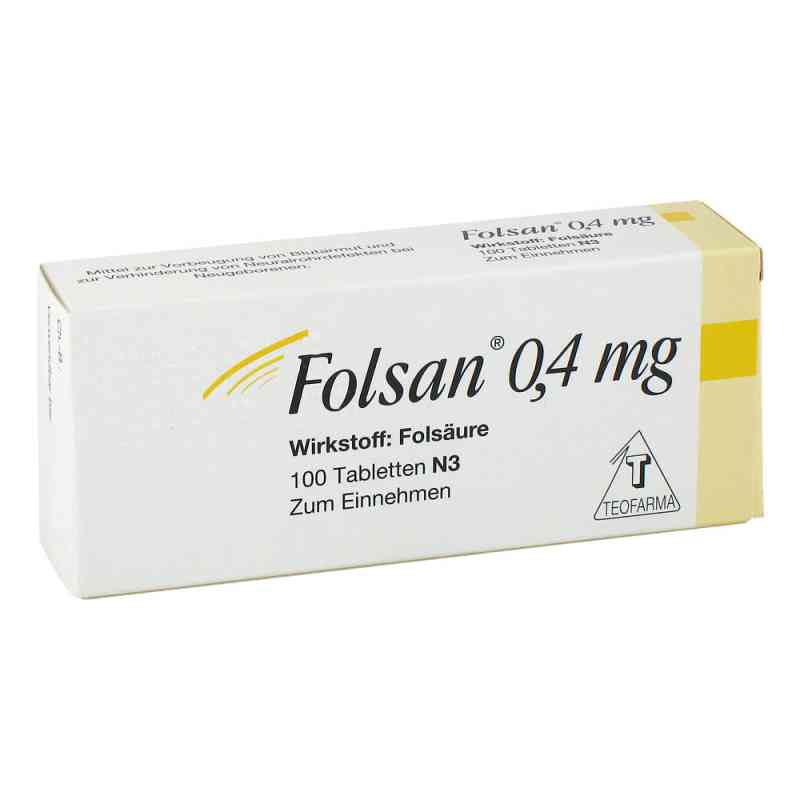 Folsan 0,4 mg Tabletten 100 stk von Teofarma s.r.l. PZN 01246766