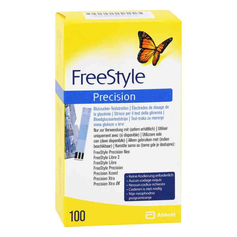 Freestyle Precision Blutzucker Teststreifen 100 stk von 1001 Artikel Medical GmbH PZN 09728393