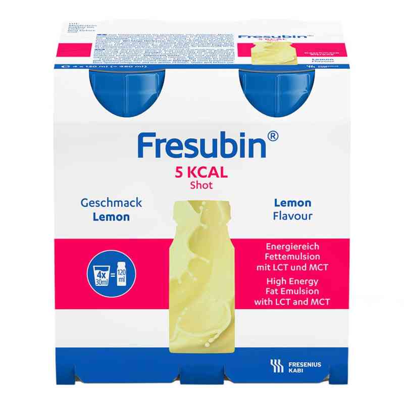 Fresubin 5 kcal Shot Lemon Lösung 4X120 ml von Fresenius Kabi Deutschland GmbH PZN 03404399