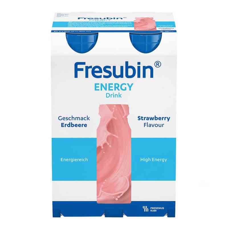 Fresubin Energy Drink Erdbeere Trinkflasche 4X200 ml von Fresenius Kabi Deutschland GmbH PZN 03692470