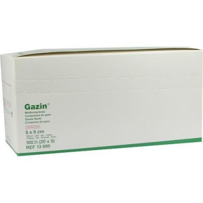 Gazin Kompressen 5x5cm 12fach steril 20X5 stk von Lohmann & Rauscher GmbH & Co.KG PZN 04957551