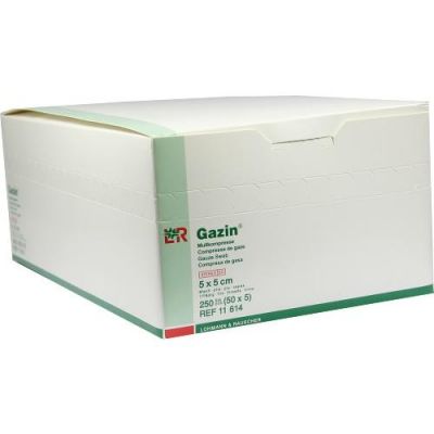 Gazin Kompressen 5x5cm 8fach steril 50X5 stk von Lohmann & Rauscher GmbH & Co.KG PZN 05968373