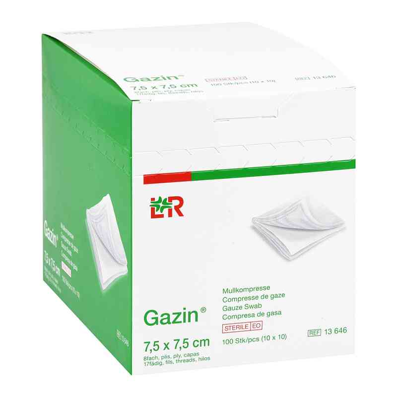 Gazin Kompressen 7,5x7,5cm 8fach steril 10X10 stk von Lohmann & Rauscher GmbH & Co.KG PZN 03777545