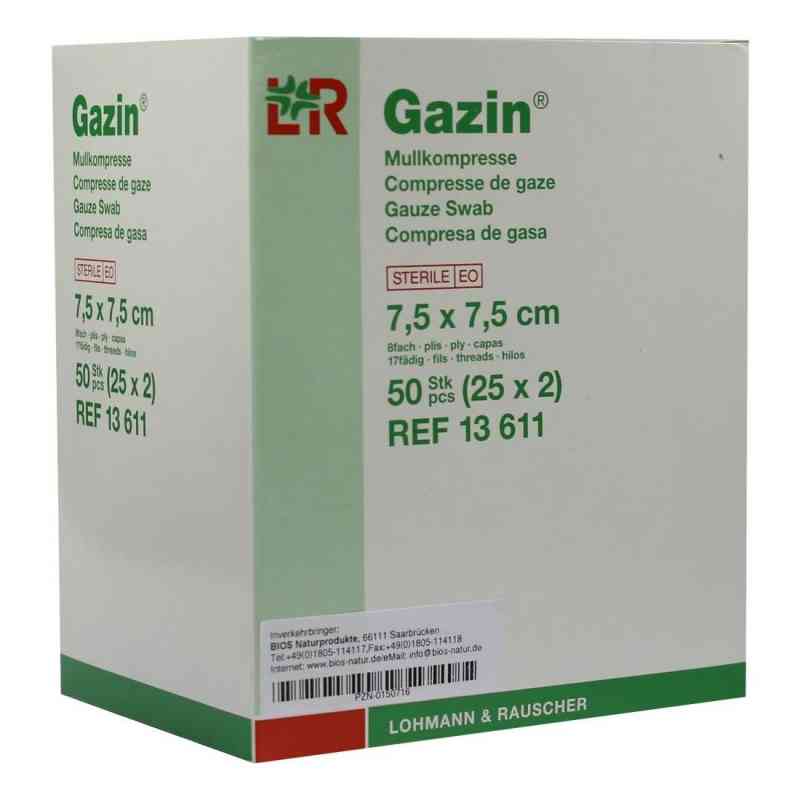 Gazin Kompressen 7,5x7,5cm 8fach steril 25X2 stk von JUNEK Europ-Vertrieb GmbH PZN 00150716