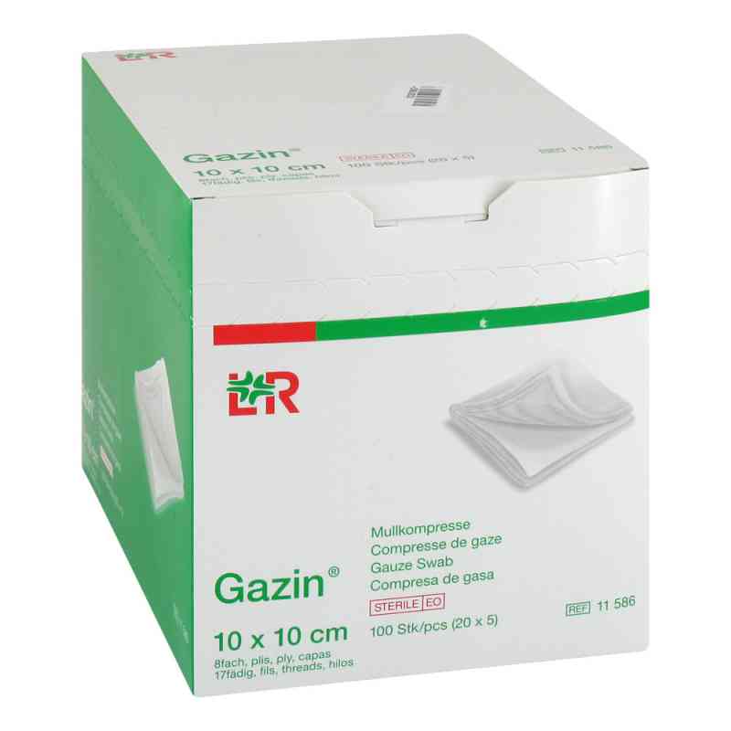 Gazin Mullkompresse 8fach 10x10cm steril 20X5 stk von Lohmann & Rauscher GmbH & Co.KG PZN 01561031