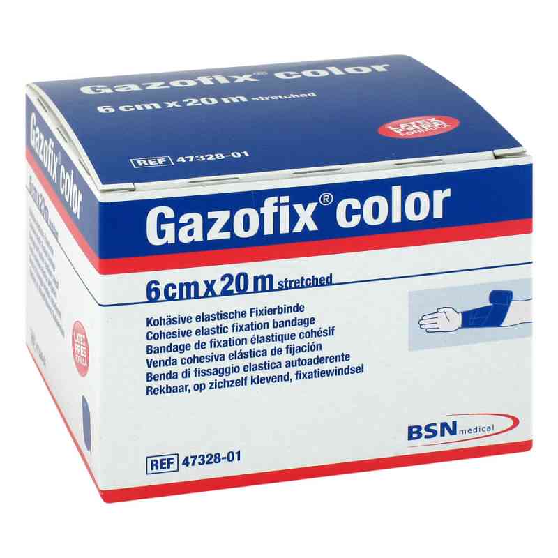 Gazofix color Fixierbinde kohäsiv 6 cmx20 m blau 1 stk von BSN medical GmbH PZN 11587600