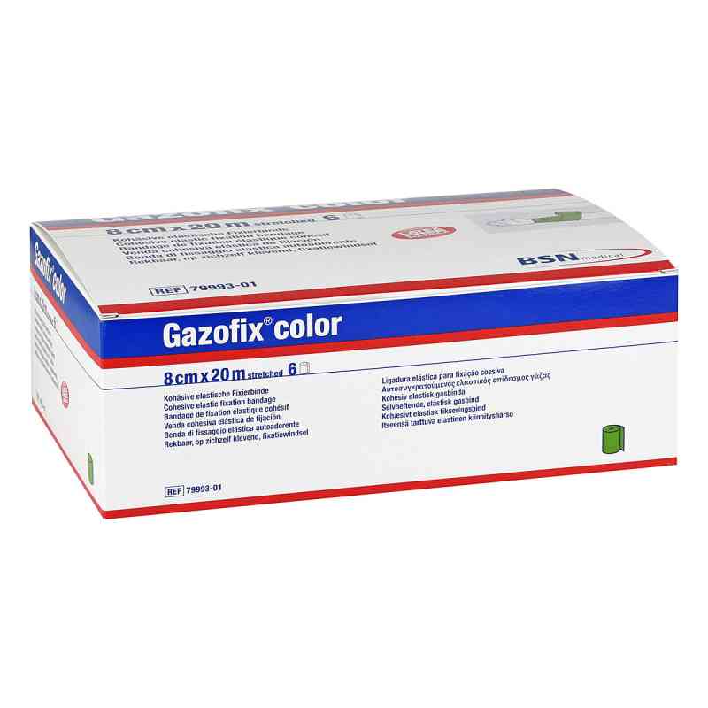 Gazofix color Fixierbinde kohäsiv 8 cmx20 m grün 6 stk von BSN medical GmbH PZN 12540575
