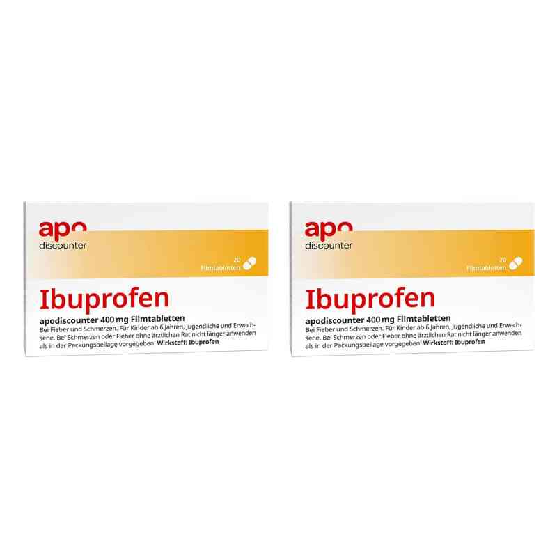 Ibuprofen 400 mg Schmerztabletten von apodiscounter 2x20 stk von Fairmed Healthcare GmbH PZN 08102186