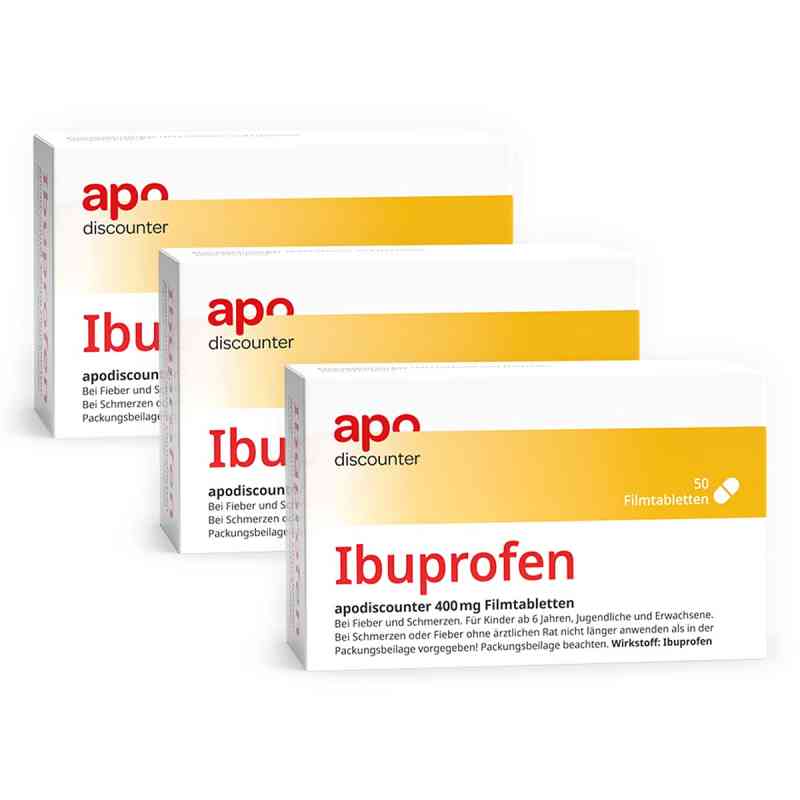 Ibuprofen 400 mg von apodiscounter 3x50 stk von Interpharm GmbH PZN 08106991