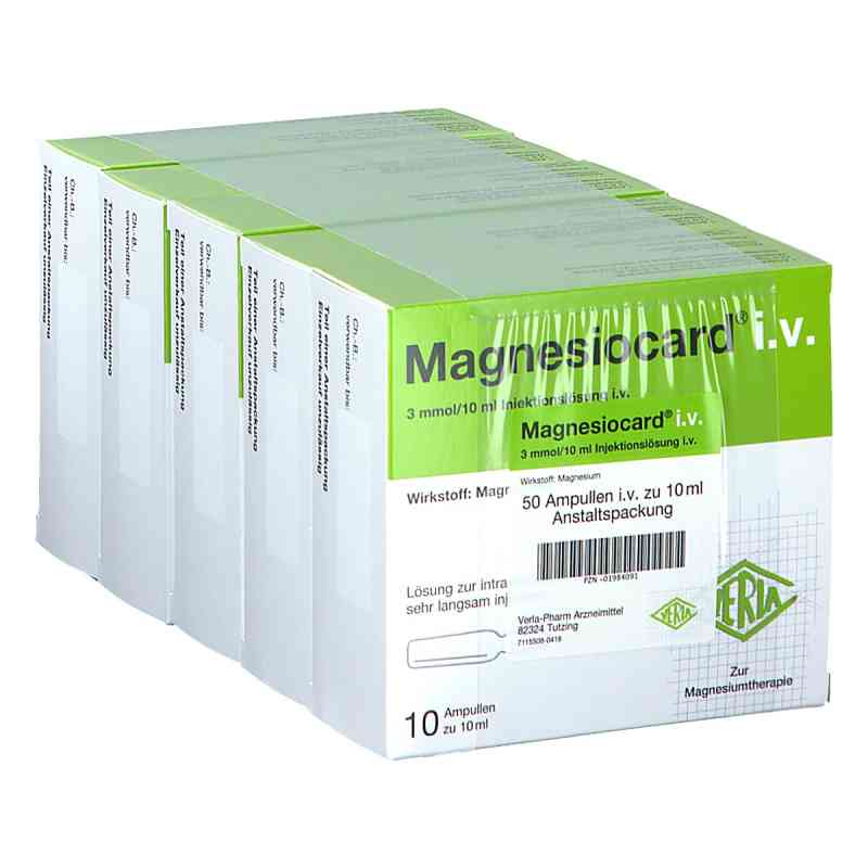 Magnesiocard intravenös Injektionslösung 50X10 ml von Verla-Pharm Arzneimittel GmbH & Co. KG PZN 01984091