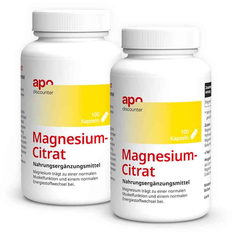 Magnesiumcitrat Kapseln von apodiscounter  2x100 stk von apo.com Group GmbH PZN 08107000