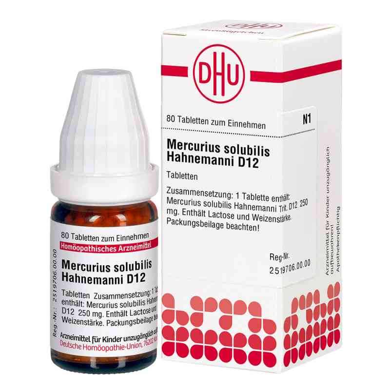 Mercurius Solub. D12 Tabletten Hahnemann 80 stk von DHU-Arzneimittel GmbH & Co. KG PZN 02116422