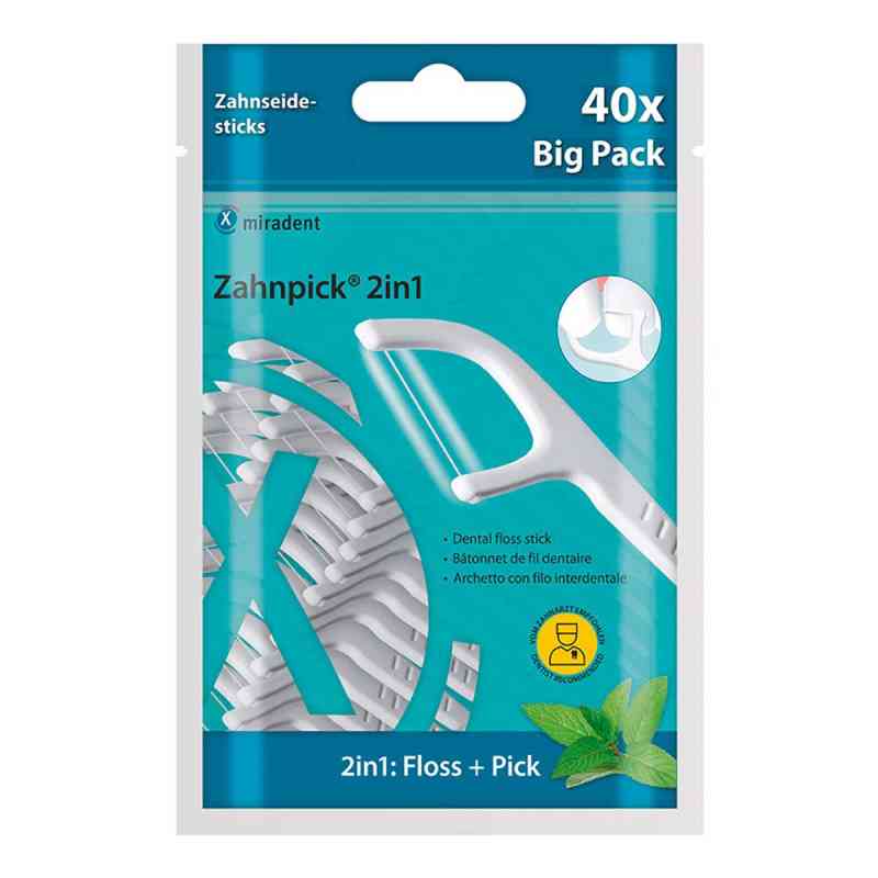 Miradent Zahnpick Zahnseide 2in1 Minze 40 stk von Hager Pharma GmbH PZN 18762934