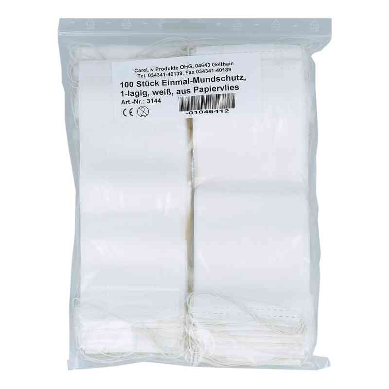 Mundschutz Papiervlies mit Gummiband weiss 100 stk von Careliv Produkte OHG PZN 01046412